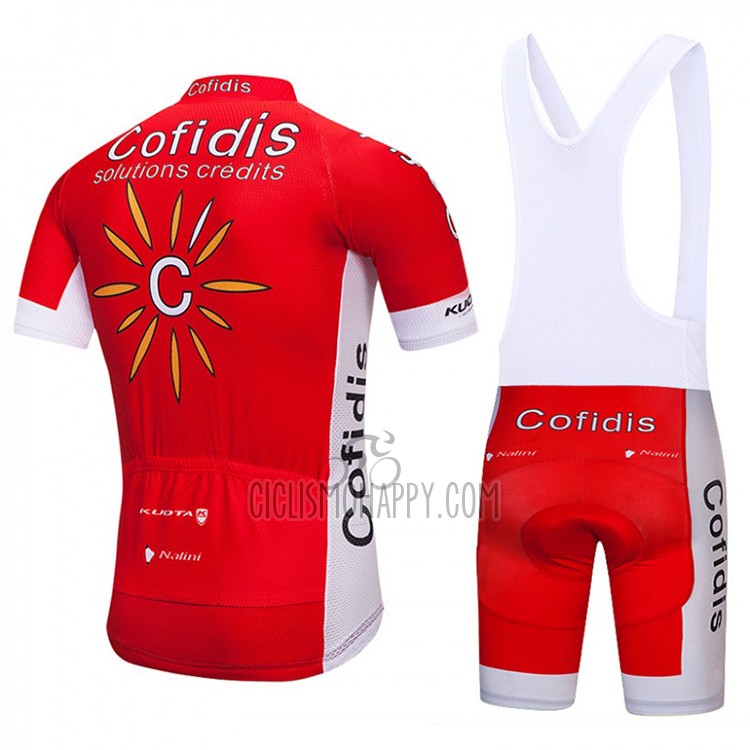 Cofidis Cycling Jersey Bib Short 2018 Short Sleeve Red and White